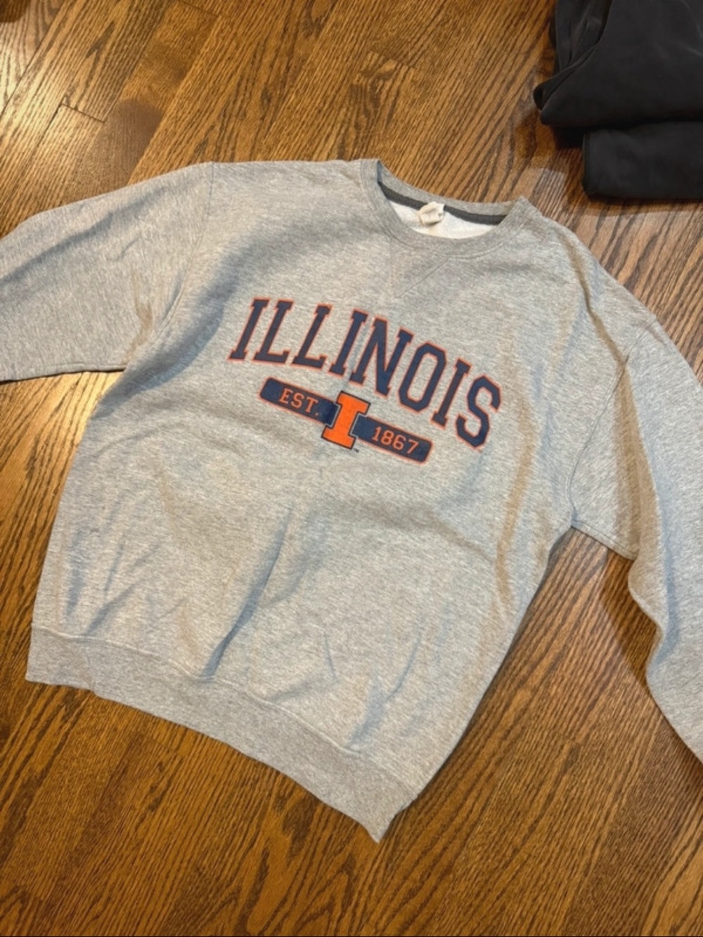 Illinois Crewneck Sweatshirt - Gray with Orange & Navy Logo